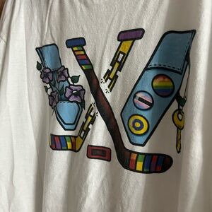Essentials White Tee with Colorful Graphic